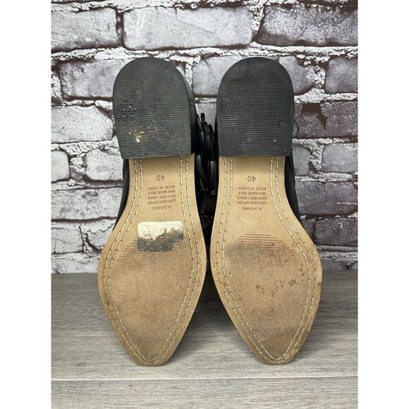 Alias Mae Black Leather Pointed Toe Buckle Straps Boots Women Sz 40EU/9.5M US - Picture 15 of 16